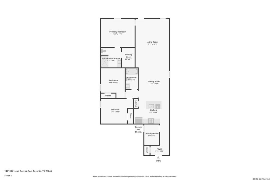 2D floor plan layout of this home in Stonehill, San Antonio, TX (Image 4).