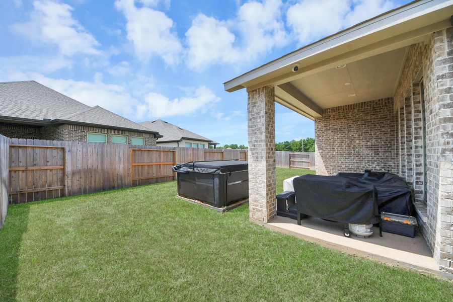 Backyard cover patio and hot tub!