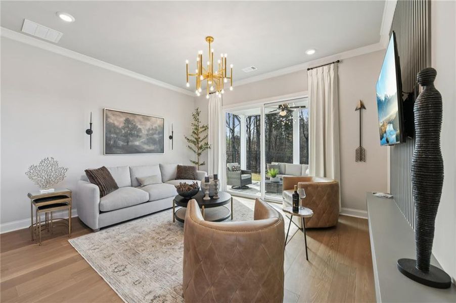 Furnished interior view inside a new home in Palisades Single Family, Cumming (Image 8).