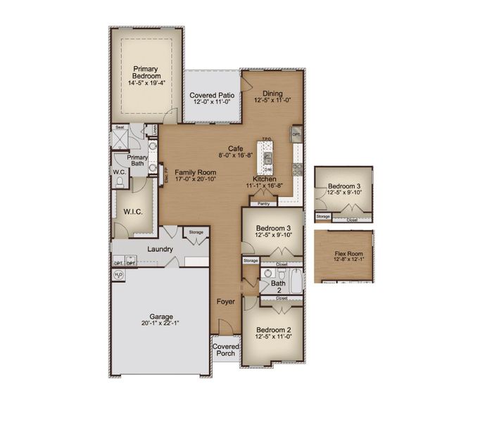 2D floor plan layout for the Forestall by McKinley Homes in Cooper's Walk, Loganville, GA (Image 4).