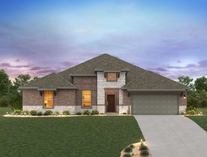 Representative exterior photo of a completed home built from the Whitney by Ashton Woods in The Estates at La Cima, San Marcos, TX (Image 3).