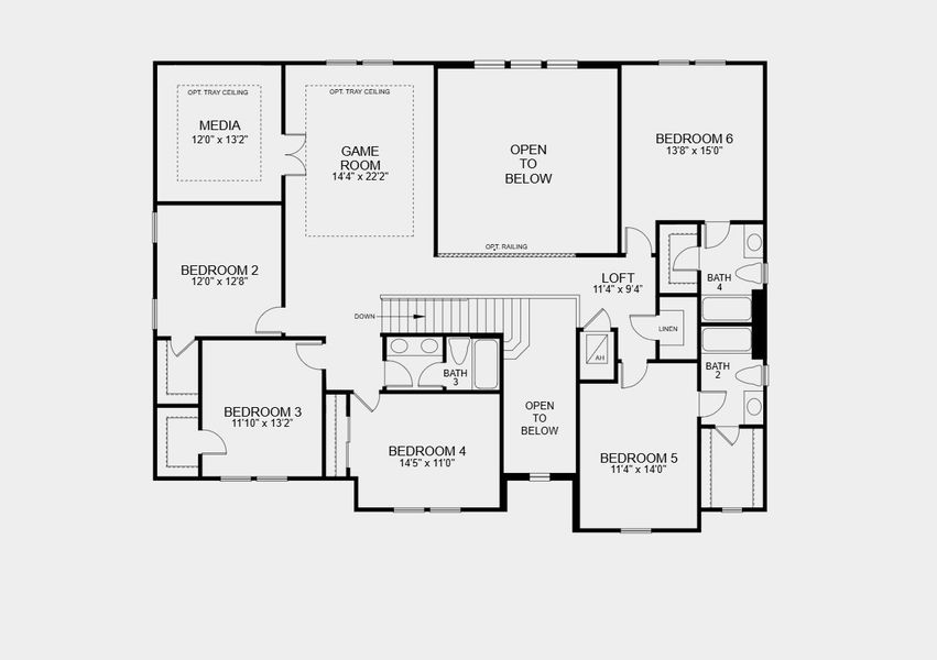 2D floor plan layout for the Bimini by Taylor Morrison in Victoria Lakes, Odessa, FL (Image 6).