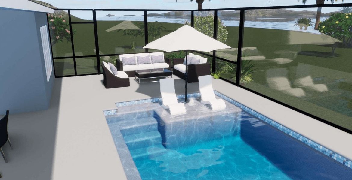 Exterior details and patio area of a home in Belterra, Port St. Lucie (Image 2).