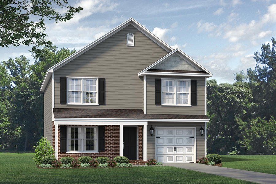 Representative exterior photo of a completed home built from the Vermont by Keystone Homes NC in Brassfield Meadows, Burlington, NC (Image 29). Representative exterior photo of a completed home built from the Vermont by Keystone Homes NC in Brassfield Meadows, Burlington, NC (Image 29).