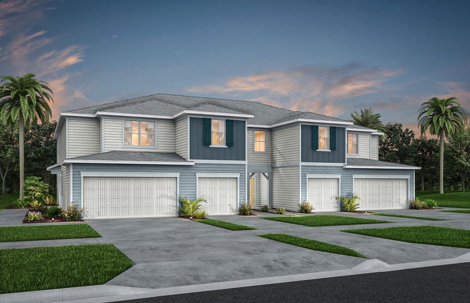 Front exterior of a new home in Emerald Pointe, Sanford, FL, highlighting curb appeal (Image 1). Front exterior of a new home in Emerald Pointe, Sanford, FL, highlighting curb appeal (Image 1).