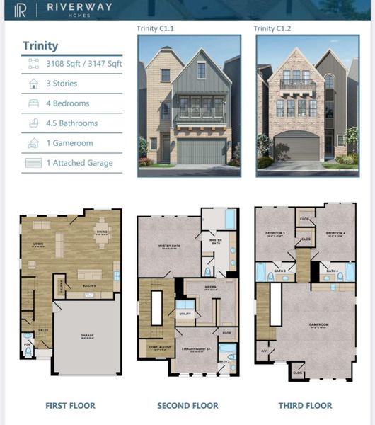 2D floor plan layout of this home in Spring Valley Creek, Houston, TX (Image 5).