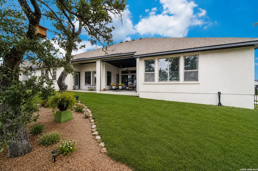 Exterior details and patio area of a home in Esperanza - 80' & 90', Boerne (Image 4). Exterior details and patio area of a home in Esperanza - 80' & 90', Boerne (Image 4).