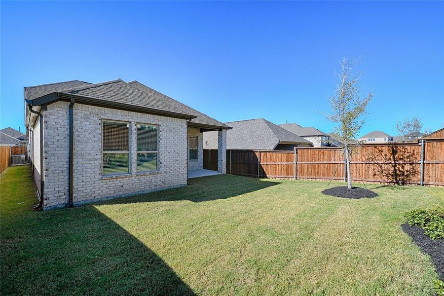 Nice back yard with sprinkler system