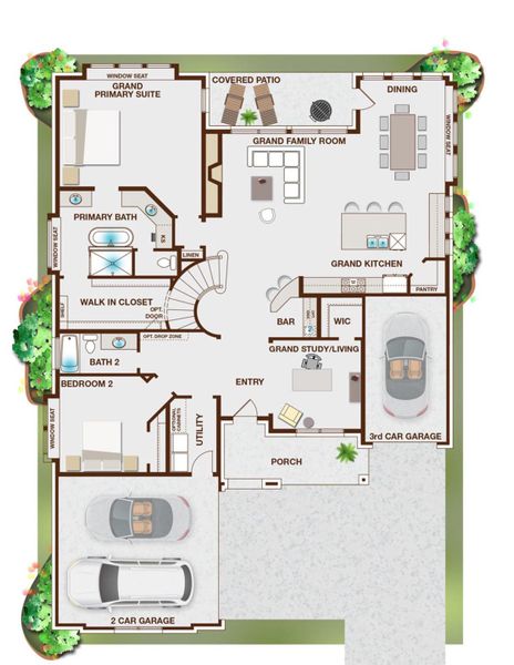 2D floor plan layout of this home in South Pointe, Mansfield, TX (Image 3). 2D floor plan layout of this home in South Pointe, Mansfield, TX (Image 3).