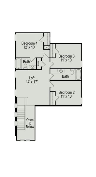 2D floor plan layout of this home in Fulshear Lakes, Fulshear, TX (Image 5).