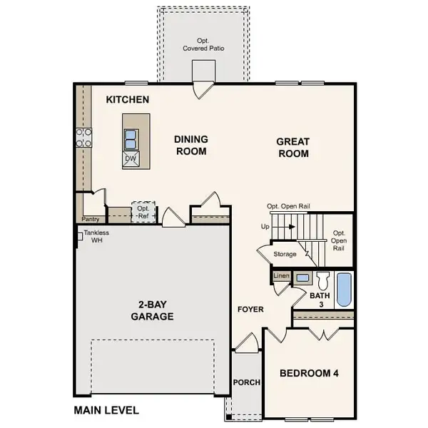 2D floor plan layout for the PLATTE by Century Communities in Magnolia Springs, Montgomery, TX (Image 3).