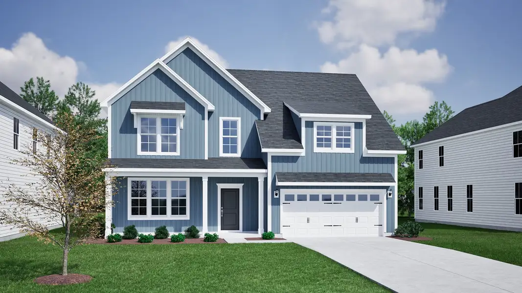 Representative exterior photo of a completed home built from the Savannah - Vanguard Collection by Mungo Homes in Scotts Hill Village, Wilmington, NC (Image 21).