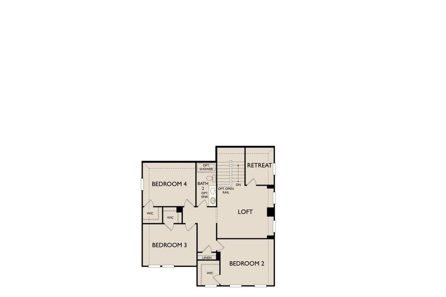 2D floor plan layout for the Georgia by Ashton Woods in Patterson Ranch, Georgetown, TX (Image 6). 2D floor plan layout for the Georgia by Ashton Woods in Patterson Ranch, Georgetown, TX (Image 6).