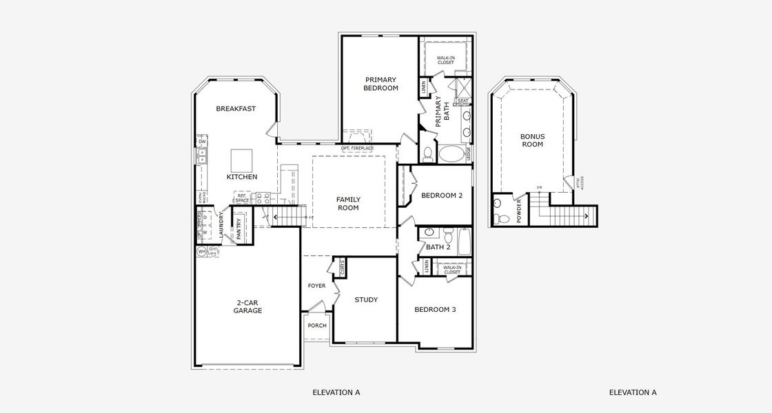 2D floor plan layout for the Concept 2393 by Landsea Homes in Coyote Crossing, Godley, TX (Image 4). 2D floor plan layout for the Concept 2393 by Landsea Homes in Coyote Crossing, Godley, TX (Image 4).