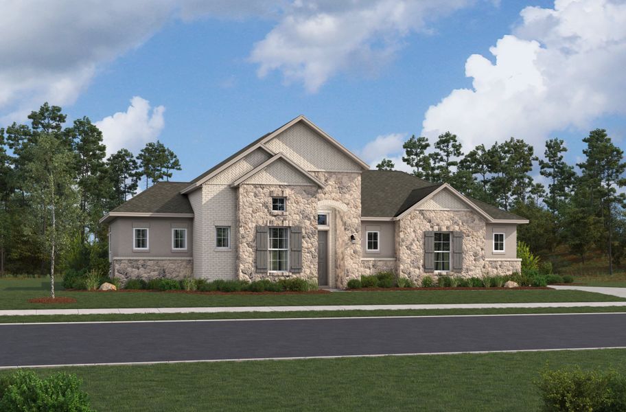 Representative exterior photo of a completed home built from the Sedona by Beazer Homes in Highland Estates, San Antonio, TX (Image 2). Representative exterior photo of a completed home built from the Sedona by Beazer Homes in Highland Estates, San Antonio, TX (Image 2).