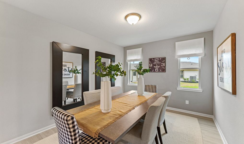 Open, airy dining room