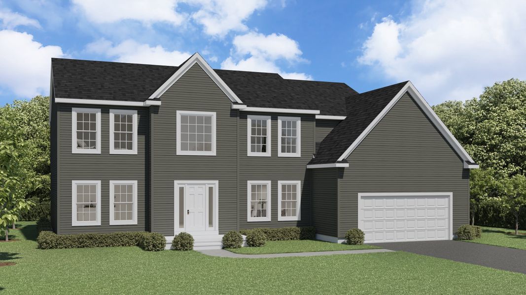 Representative exterior photo of a completed home built from the The Brady by Forbes Capretto Homes in Birdsong Estates, Orchard Park, NY (Image 23).