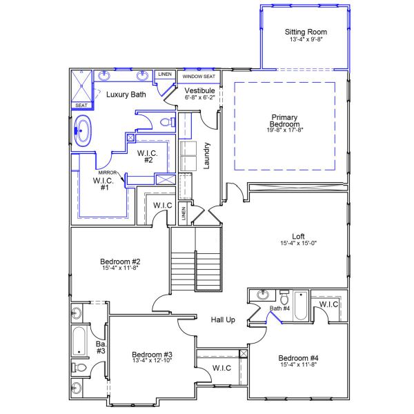 2D floor plan layout of this home in Grand Park, Leland, NC (Image 4).