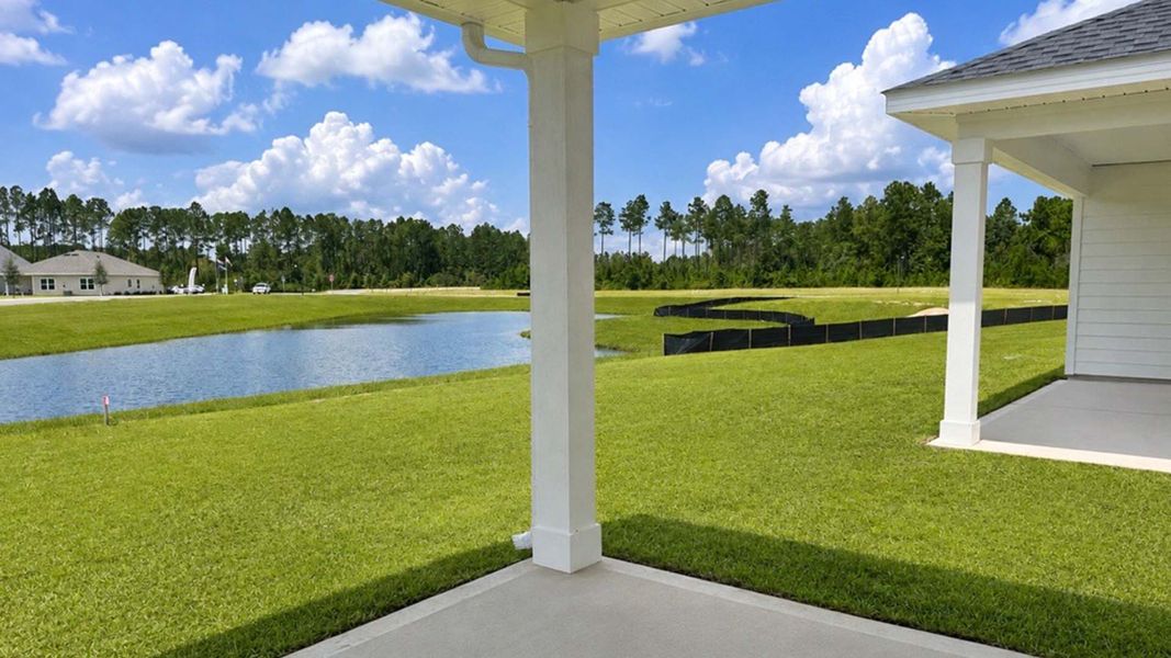 Exterior details and patio area of a home in Ashton Park Phase III, Freeport (Image 3).