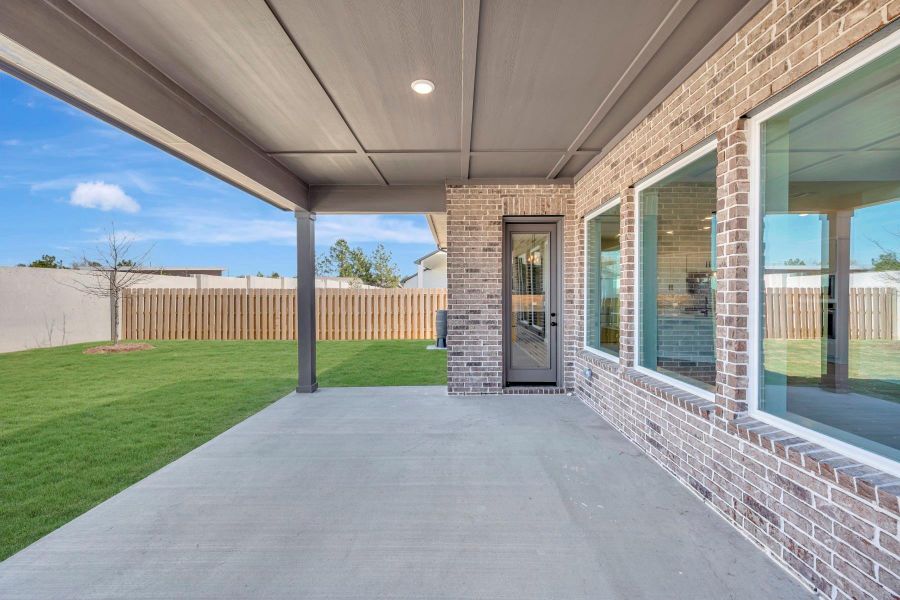 Exterior details and patio area of a home in COLTON - Reserve Collection, Todd Mission (Image 2).