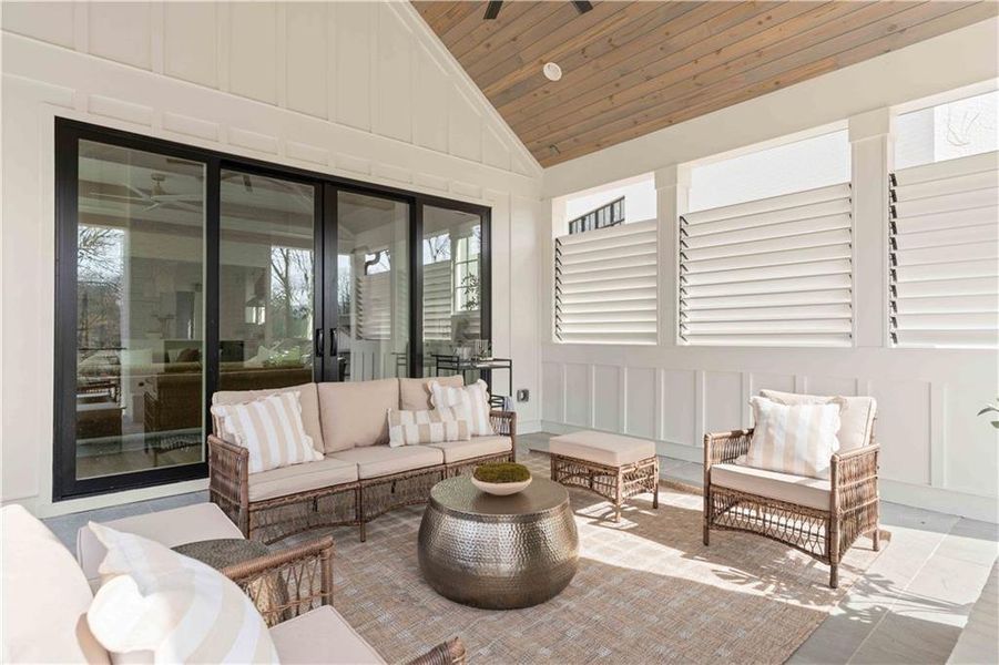 Exterior details and patio area of a home in , Atlanta (Image 4). Exterior details and patio area of a home in , Atlanta (Image 4).