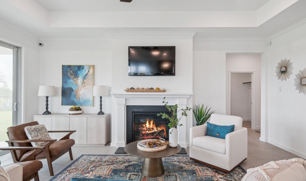 Great room with optional fireplace