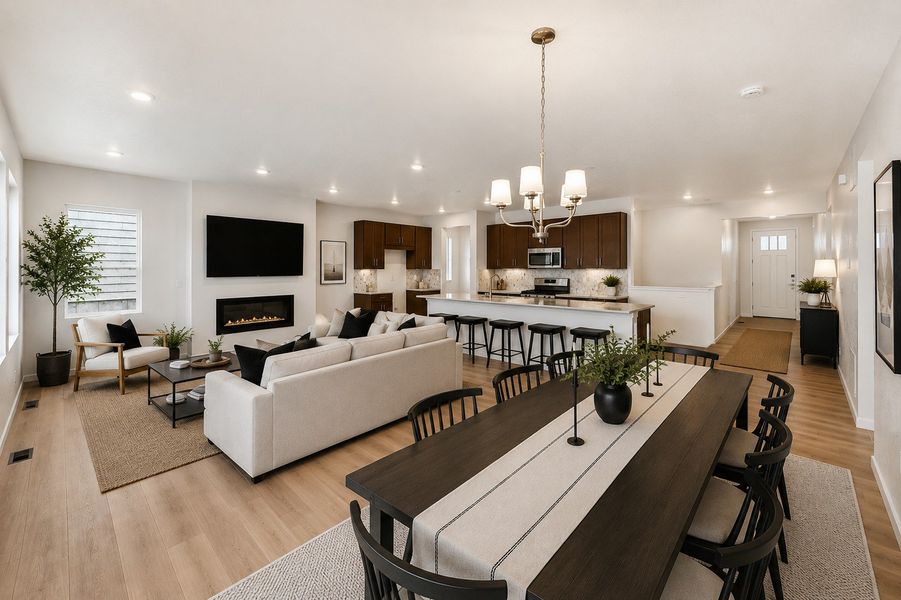 Furnished interior view inside a new home in Trailstone, Arvada (Image 3).