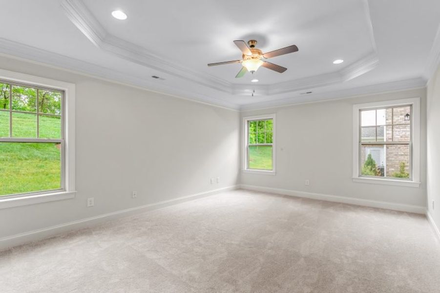Representative unfurnished interior of a home built from the Ellington by Keystone Homes NC in Weybridge, Burlington (Image 61). Representative unfurnished interior of a home built from the Ellington by Keystone Homes NC in Weybridge, Burlington (Image 61).