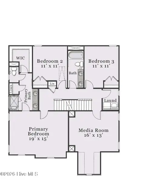 2D floor plan layout of this home in Legacy Lakes, Aberdeen, NC (Image 3).