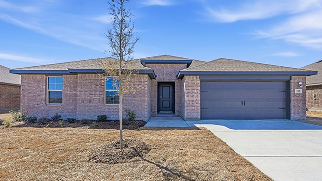 Representative exterior photo of a completed home built from the Irving by D.R. Horton in Northspur, Terrell, TX (Image 1). Representative exterior photo of a completed home built from the Irving by D.R. Horton in Northspur, Terrell, TX (Image 1).