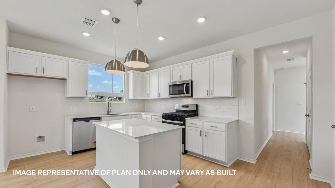 Representative furnished interior of a home built from the The Travis by D.R. Horton in Valverde, Bastrop (Image 9).
