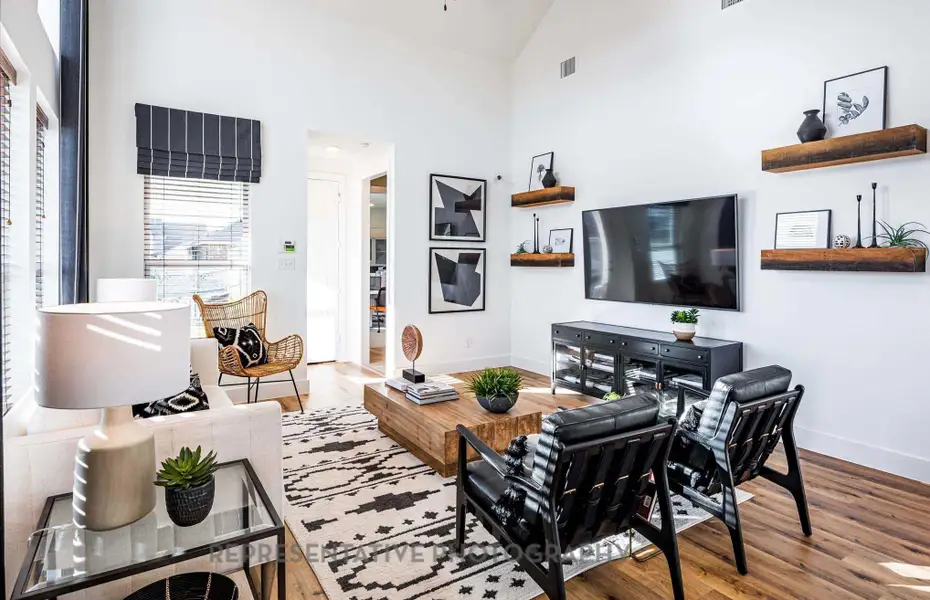 Furnished interior view inside a new home in Pomona: 40ft. lots, Manvel (Image 13).