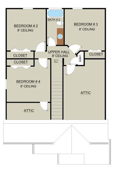 New Haven Townhome A - Rendering 2nd  Floor | Ernest Homes