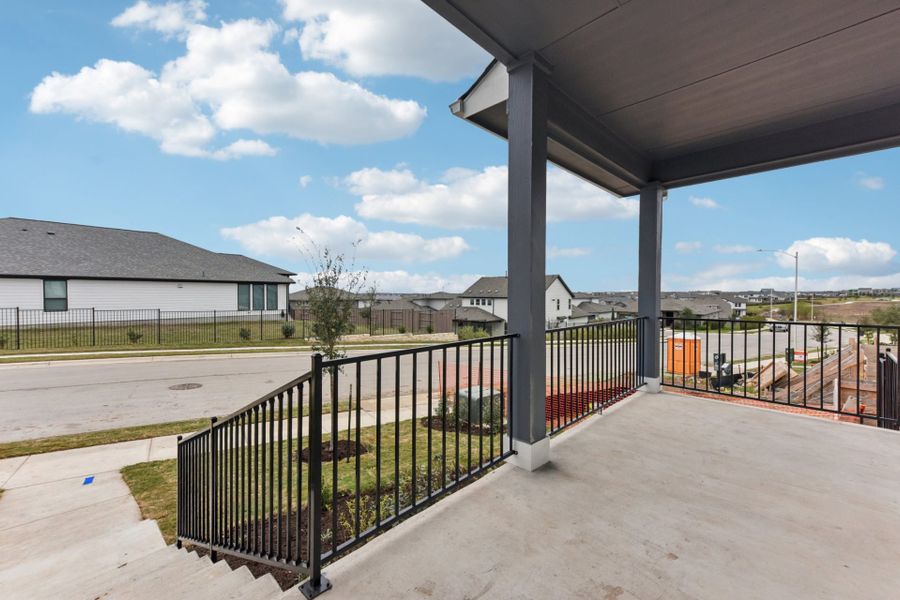 Exterior details and patio area of a home in Easton Park, Austin (Image 15).