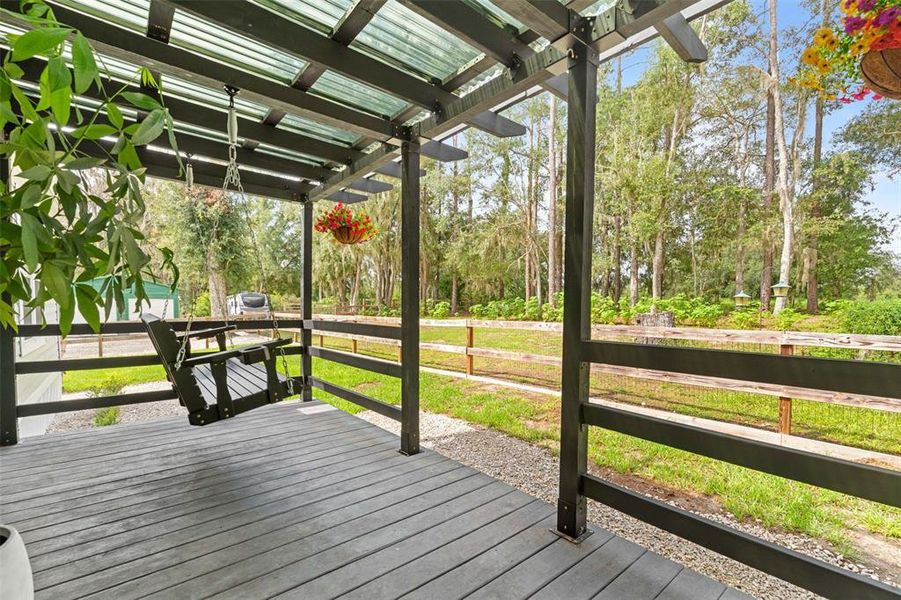 Exterior details and patio area of a home in , Brooksville (Image 28).