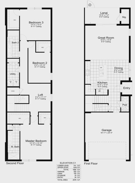 2D floor plan layout of this home in Wildleaf at North River Ranch, Parrish, FL (Image 5).