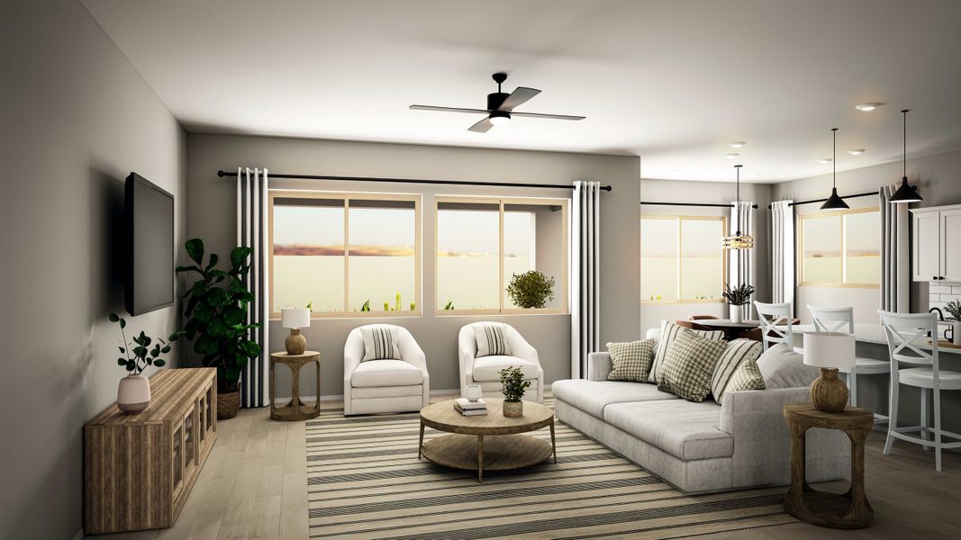 Representative furnished interior of a home built from the Cholla Plan 5541 by Tri Pointe Homes in Whispering Hills, Laveen (Image 6). Representative furnished interior of a home built from the Cholla Plan 5541 by Tri Pointe Homes in Whispering Hills, Laveen (Image 6).