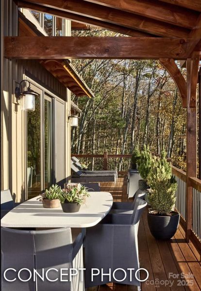 Exterior details and patio area of a home in , Black Mountain (Image 3).