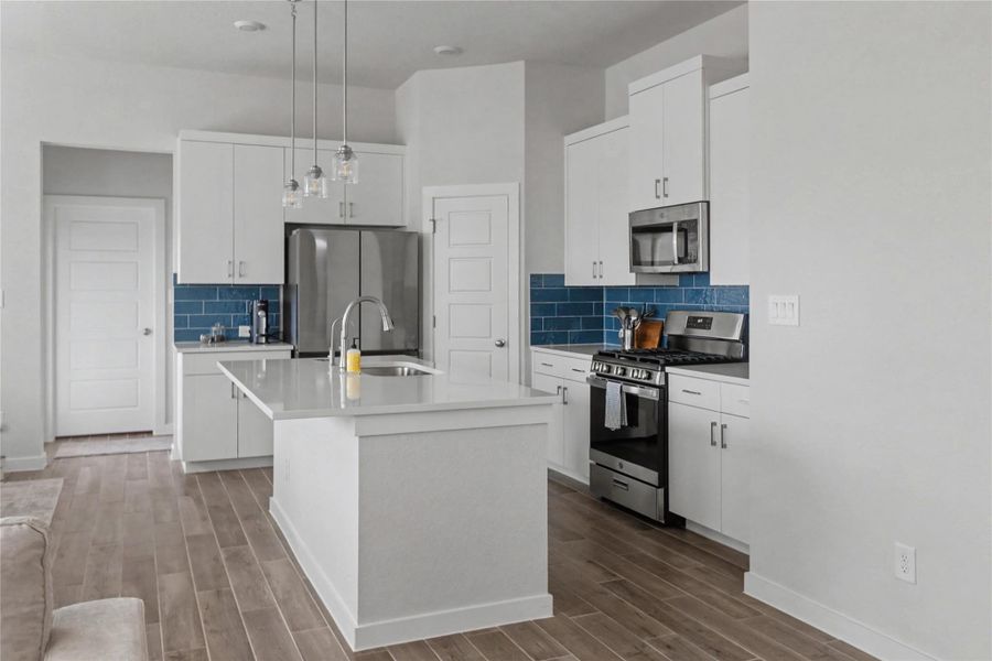 Furnished interior view inside a new home in August Fields, New Braunfels (Image 7).