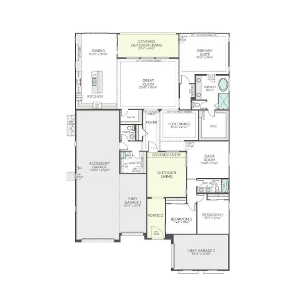 2D floor plan layout of this home in Whispering Hills, Phoenix, AZ (Image 4).