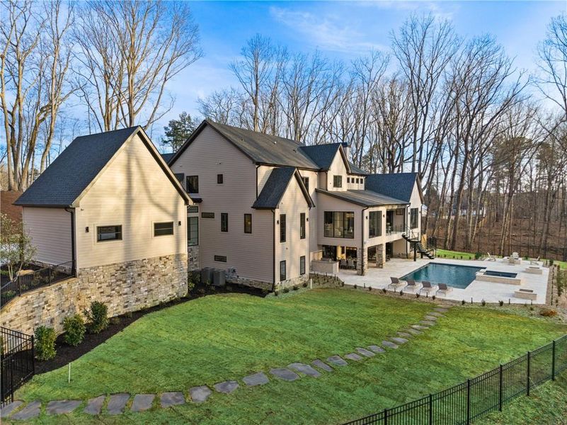 Exterior details and patio area of a home in , Canton (Image 43).