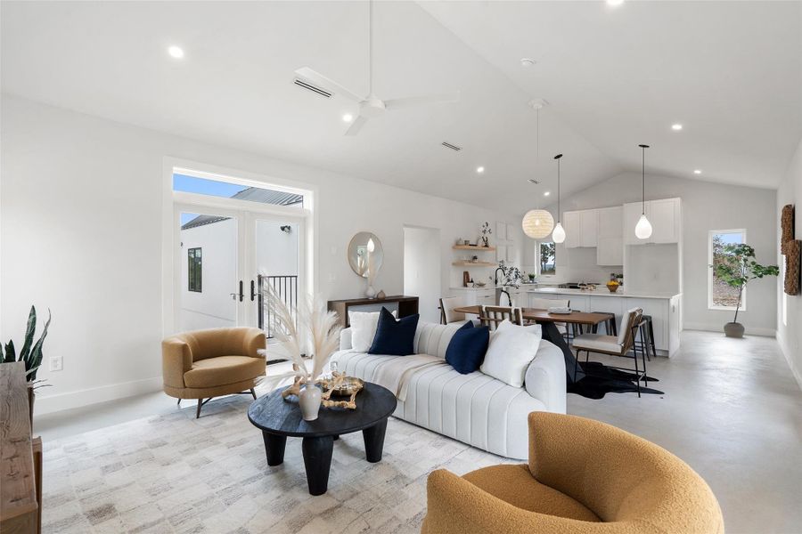 Furnished interior view inside a new home in , Wimberley (Image 30).