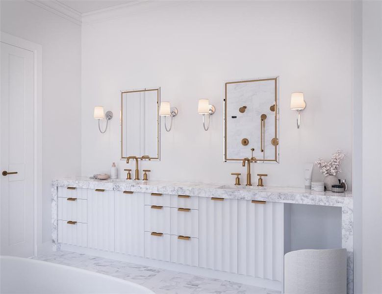 Furnished interior view inside a new home in , Dallas (Image 14).