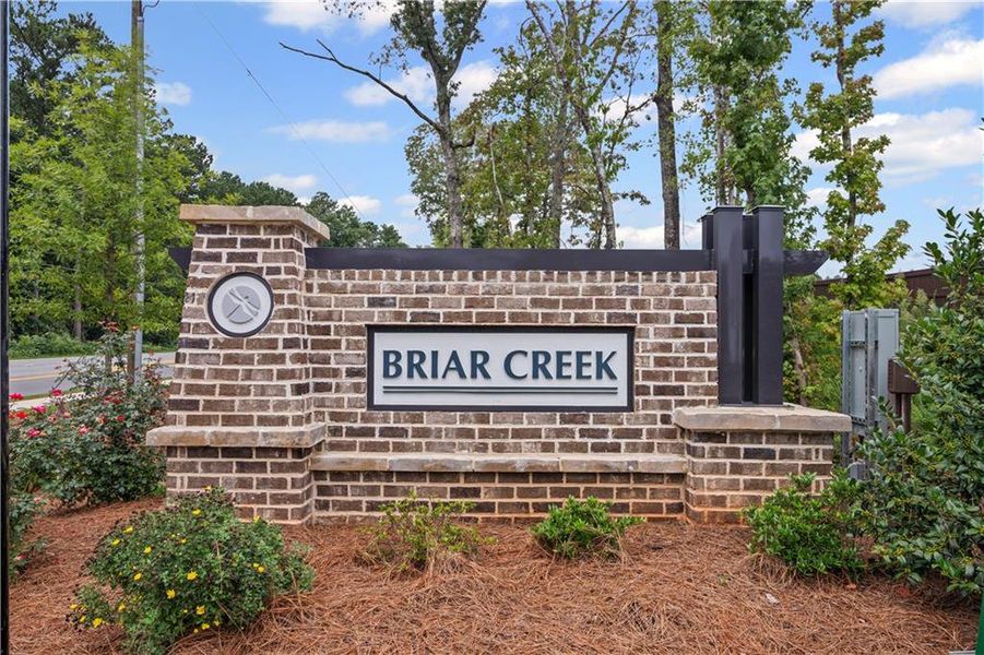 Front exterior of a new home in Briar Creek, Atlanta, GA, highlighting curb appeal (Image 8). Front exterior of a new home in Briar Creek, Atlanta, GA, highlighting curb appeal (Image 8).