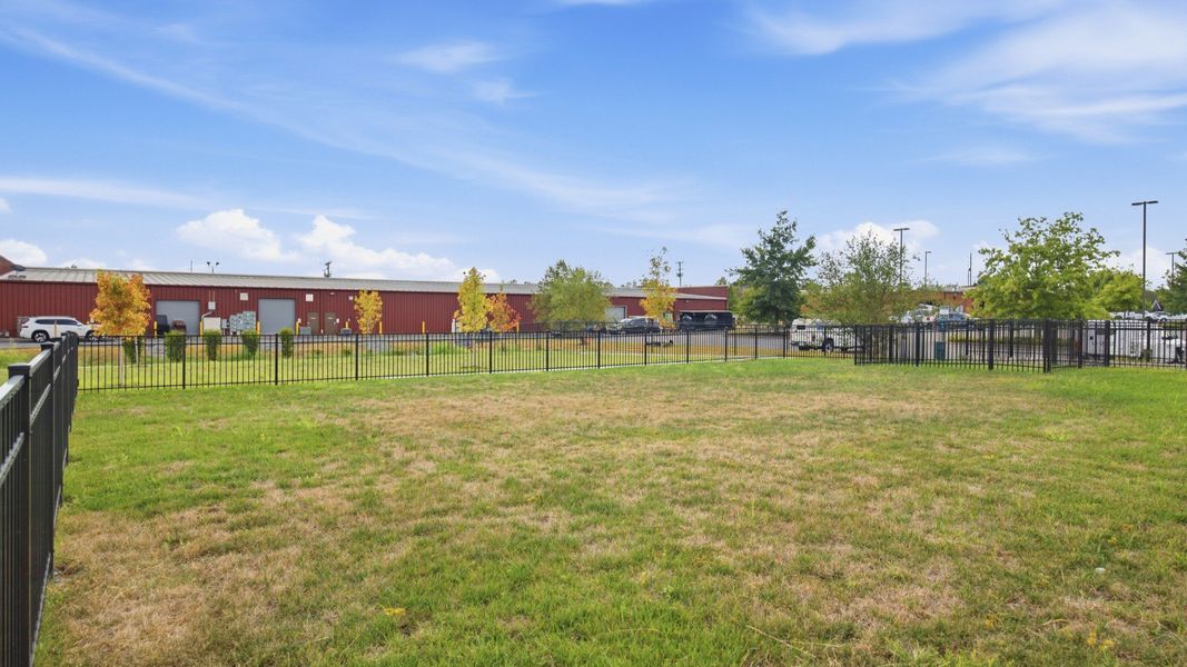 Convenient dog park in community