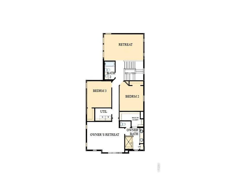 2D floor plan layout of this home in Kinston Cottage, Loveland, CO (Image 5). 2D floor plan layout of this home in Kinston Cottage, Loveland, CO (Image 5).