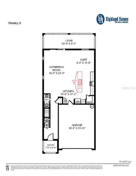 2D floor plan layout of this home in The Crossings - Single-Family Homes, St. Cloud, FL (Image 2).