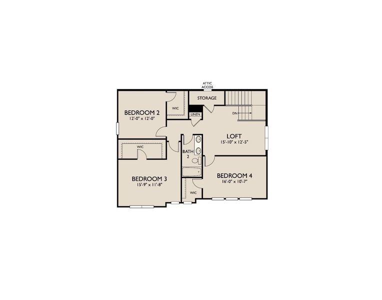2D floor plan layout of this home in Willow Landing, Mount Juliet, TN (Image 4).