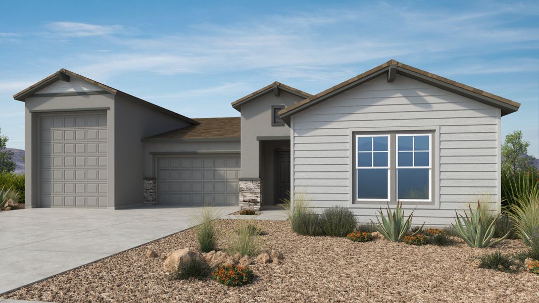 Representative exterior photo of a completed home built from the Dove by Taylor Morrison in Verdin Odyssey Collection, Phoenix, AZ (Image 2). Representative exterior photo of a completed home built from the Dove by Taylor Morrison in Verdin Odyssey Collection, Phoenix, AZ (Image 2).