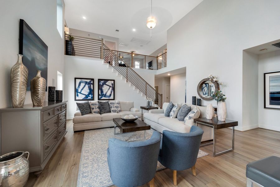 Furnished interior view inside a new home in Saddlebrook Estates, Waxahachie (Image 7). Furnished interior view inside a new home in Saddlebrook Estates, Waxahachie (Image 7).